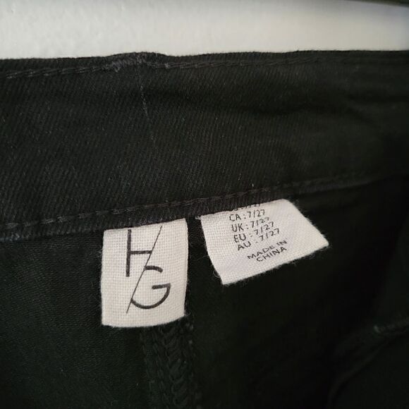 Happily Grey Black Denim/Jean Mini Skirt Front Slit NWT 7/27 - Picture 11 of 11